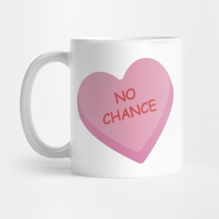 "No Chance" Pink Candy Heart Mug